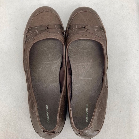 Patagonia Maha Curl Espresso Leather Ballet Flats Size 9 - Picture 1 of 11